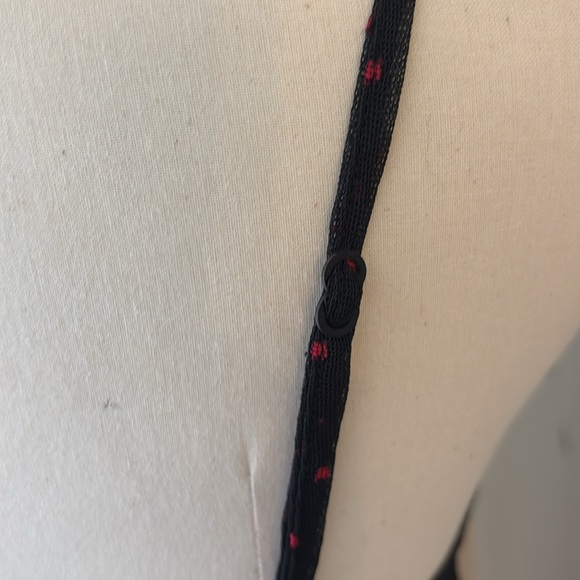 Arianne Black Sheer Chemise with Red Embroidered Polka Dots Sz M - Picture 8 of 10